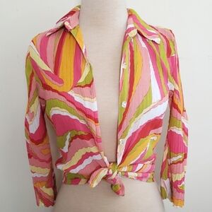 Essentials by Milano Multicolor Button-Down Shirt